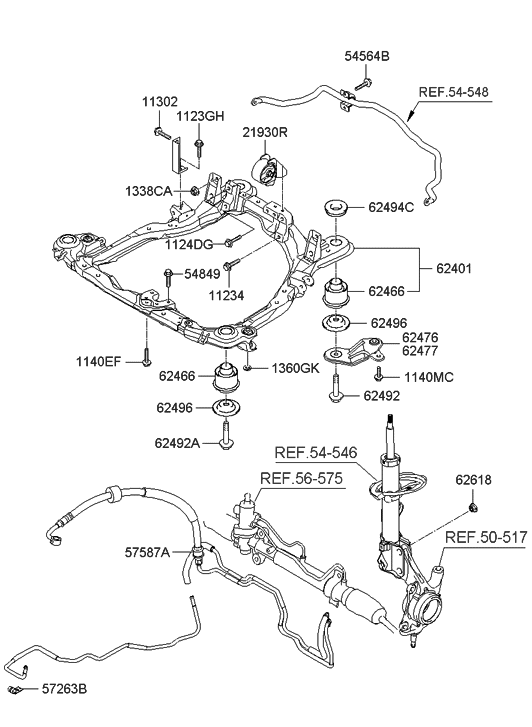 2005 Hyundai Tucson Front Suspension Crossmember