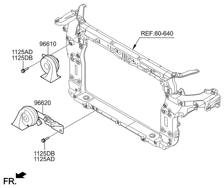 966204Z210 Genuine Hyundai HORN ASSEMBLYHIGH PITCH