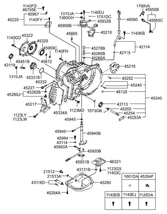 2001 Hyundai Accent Transmission Diagram