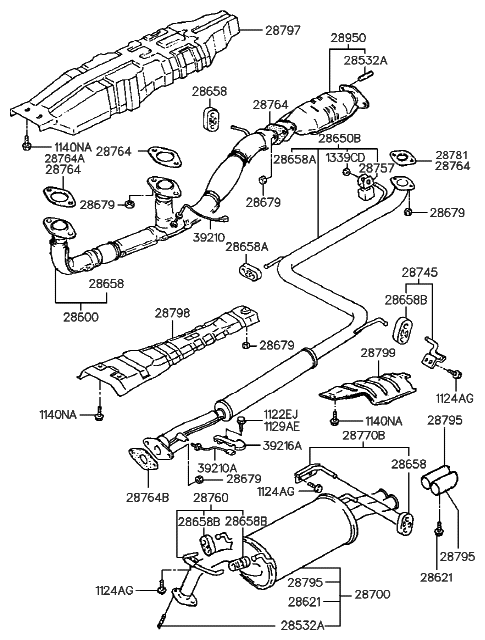 28764-34210 - Genuine Hyundai GASKET-EXHAUST PIPE