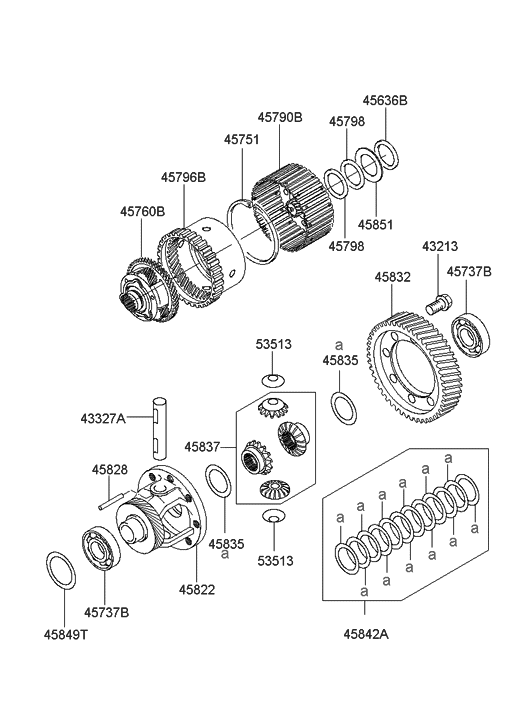 45760-39530 Genuine Hyundai Carrier Assembly-Planet