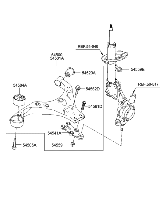 2005 Hyundai Tucson Front Suspension Lower Arm