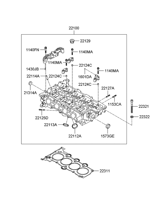 2013 Hyundai Veloster Cylinder Head Hyundai Parts Deal 3733