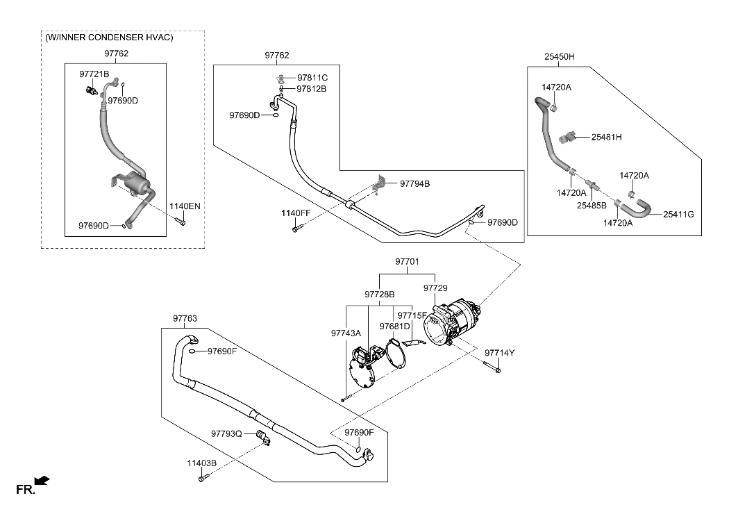 97701-k4000 - Genuine Hyundai Compressor Assy