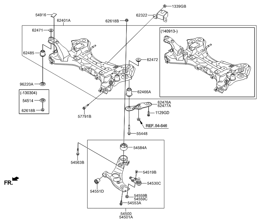 54584-2w000 - Genuine Hyundai Bush-front Lower Arm(g)