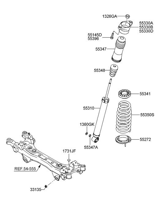 55350-3k100 - Genuine Hyundai Spring-rear