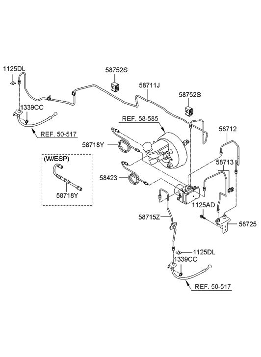 2008 Hyundai Entourage Brake Fluid Line - Hyundai Parts Deal