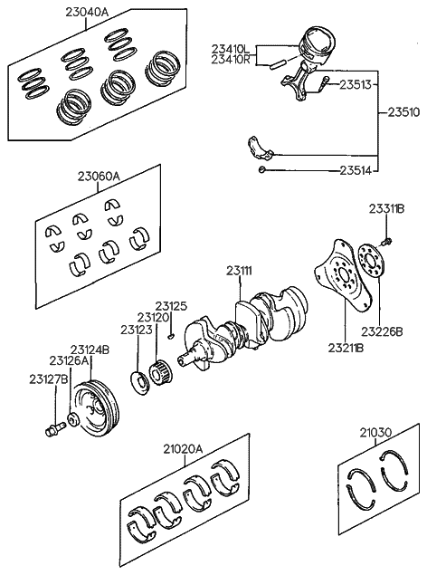 Genuine Hyundai Bearing Set Crank Shaft