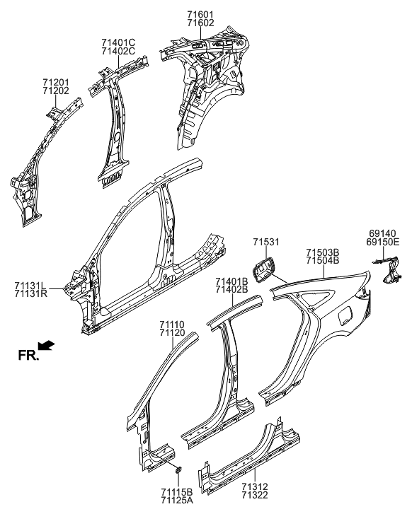 2015 Hyundai Sonata Side Body Panel  Hyundai Parts Deal