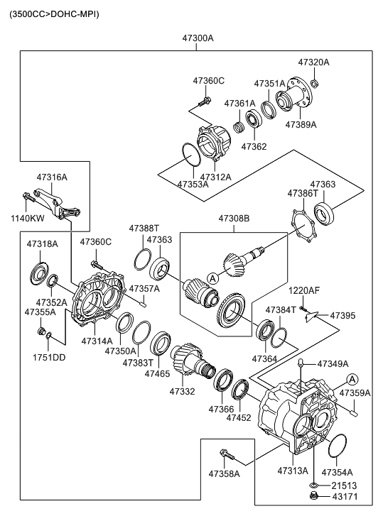 47316-3B200 Genuine Hyundai Bracket Assembly-Transfer