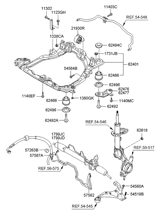 57562-2E001 Genuine Hyundai Hose-Return