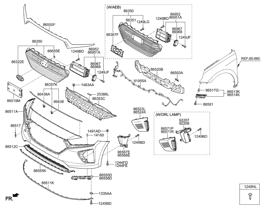 86511-G2000 - Genuine Hyundai COVER-FRONT BUMPER