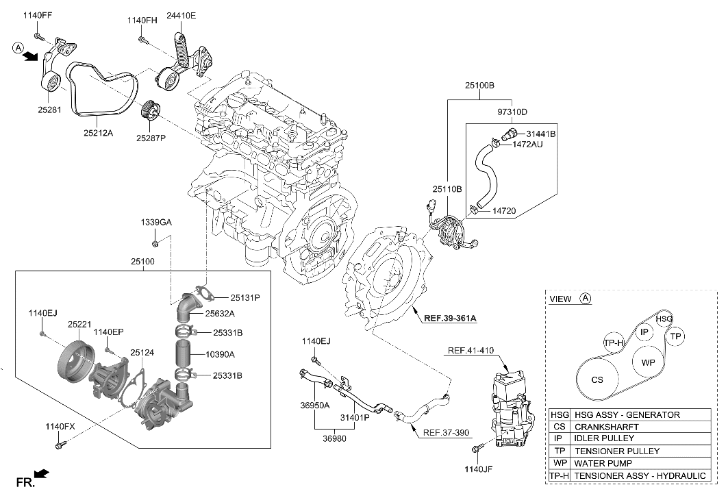 2017 Hyundai Ioniq Hybrid Coolant Pump - Hyundai Parts Deal