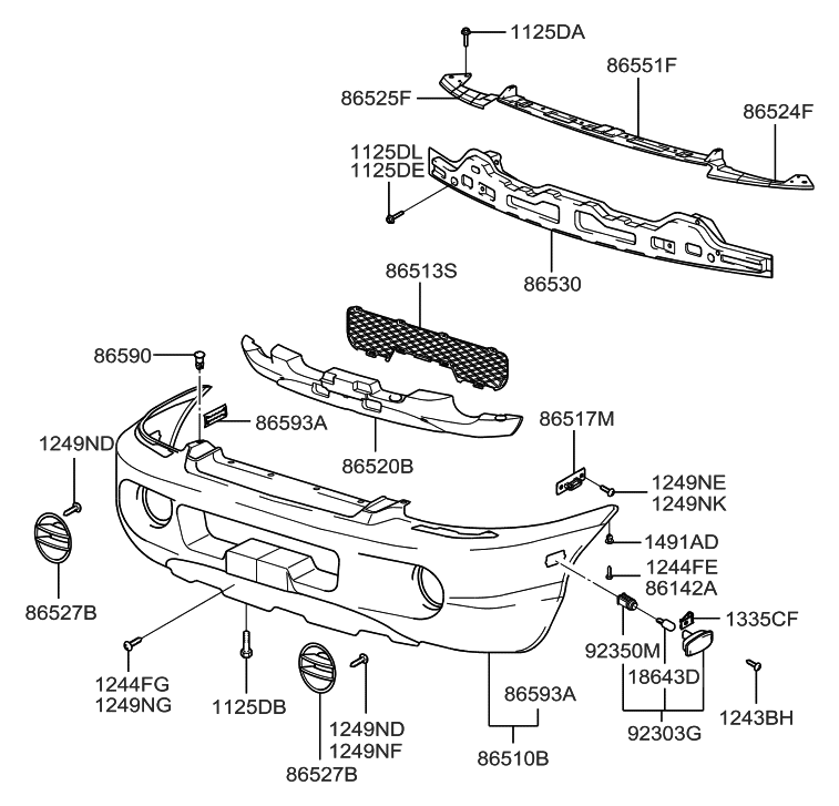 2005 Hyundai Santa Fe Front Bumper - Hyundai Parts Deal