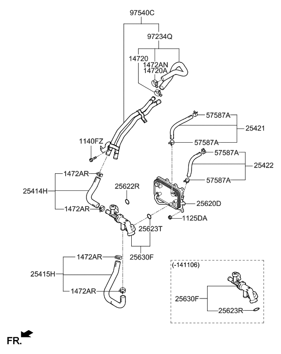 25630-1U500 - Genuine Hyundai WATER VALVE-WARMER