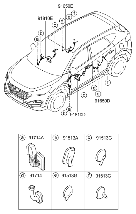 91600-d3260-genuine-hyundai-wiring-assembly-front-door-driver