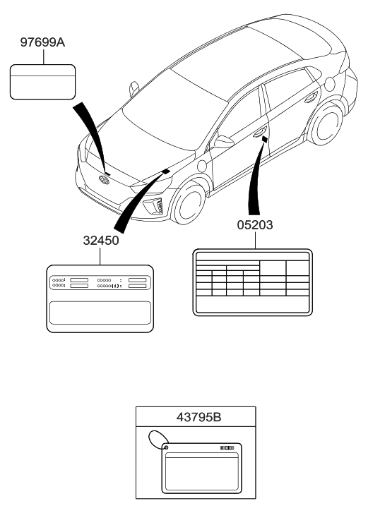 97699-G7000 Genuine Hyundai Label-Refrigerant