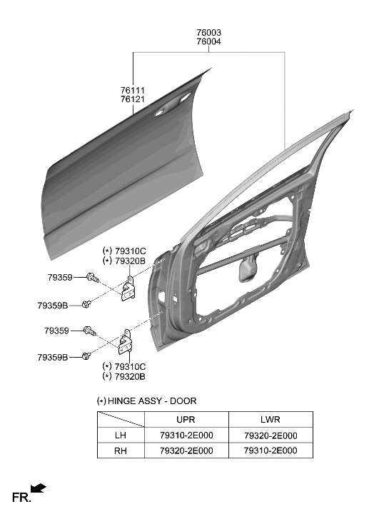 76003-L0000 Genuine Hyundai Panel Assembly-Front Door,LH