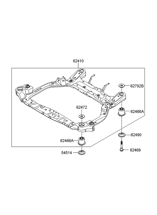 2009 Hyundai Accent Front Suspension Crossmember 6258