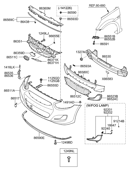 86353-1R500 - Genuine Hyundai PIECE-RADIATOR GRILLE,LH