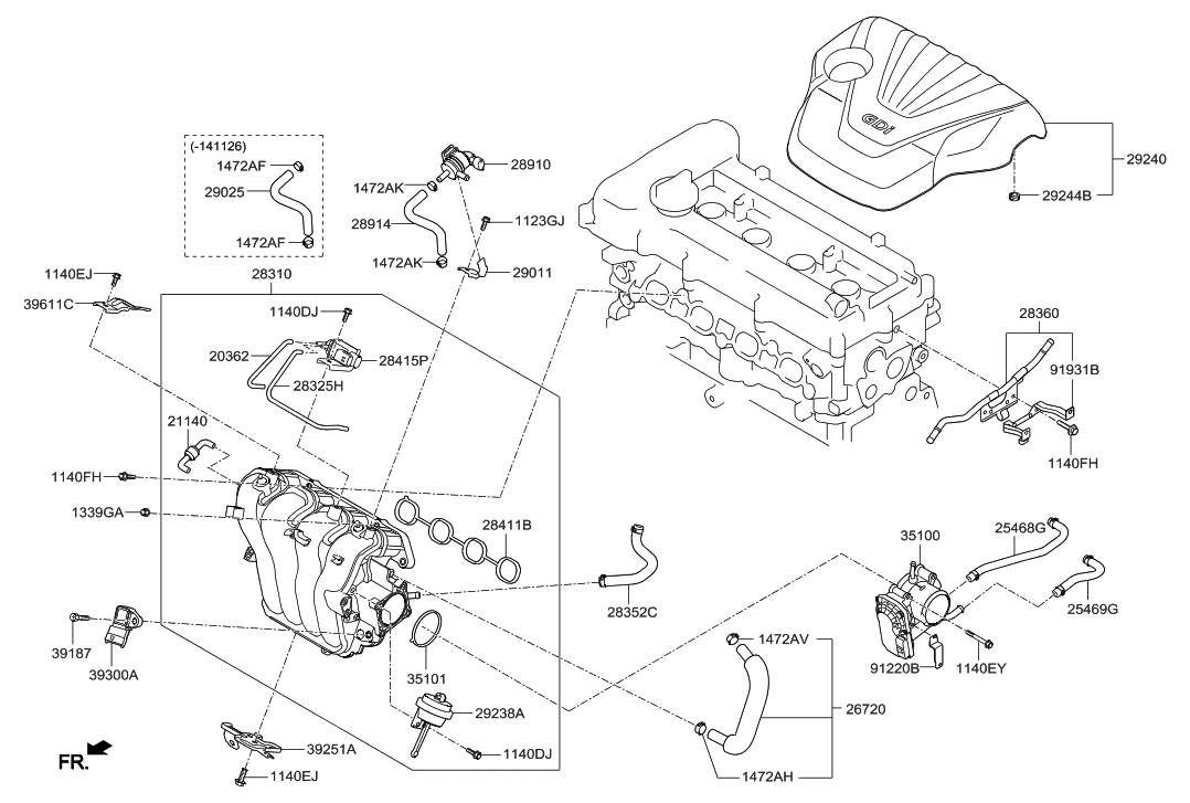 2015 Hyundai Accent Intake Manifold - Hyundai Parts Deal