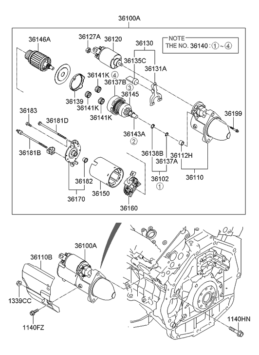 36140 25010 Genuine Hyundai Clutch Set