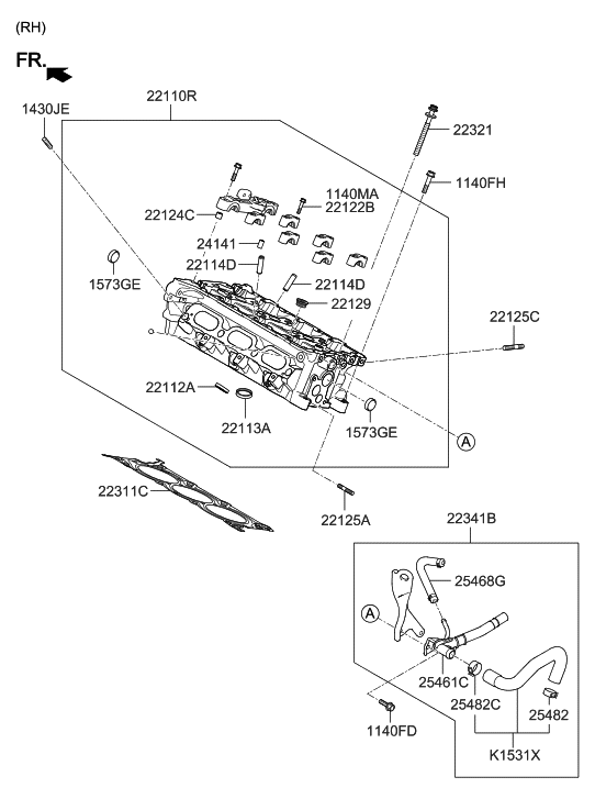 L Genuine Hyundai Hose Assembly Heater