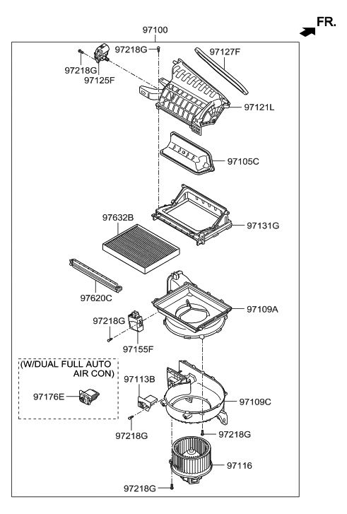 97133-F2000 - Genuine Hyundai FILTER ASSEMBLY-AIR