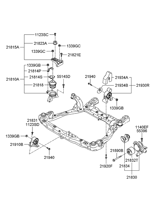 2007 Hyundai Azera Engine & Transaxle Mounting