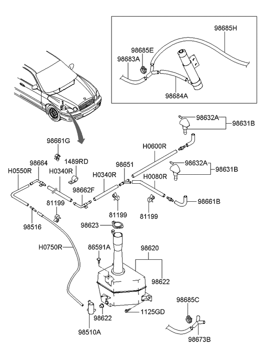 2002 Hyundai Sonata Windshield Washer - Hyundai Parts Deal