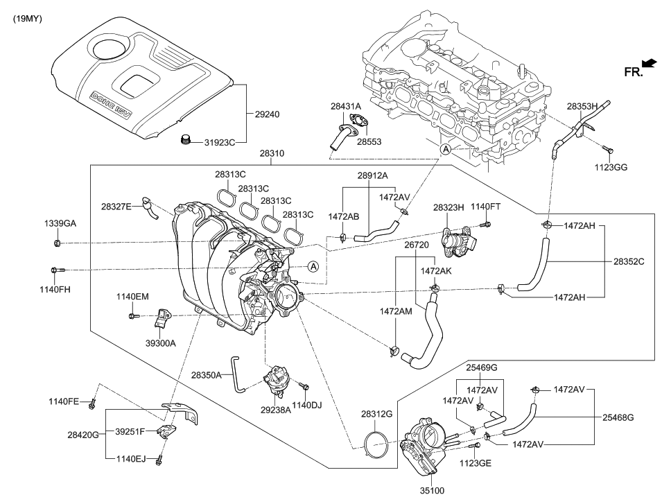 35100-2E710 Genuine Hyundai Body Assembly-Throttle