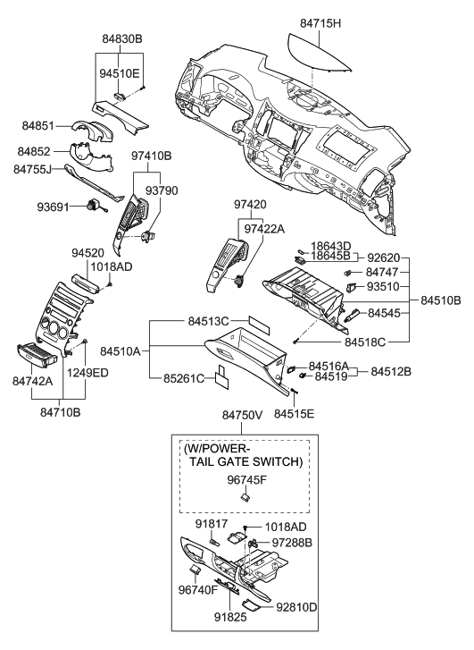 84740-3J240-WW5 Genuine Hyundai Panel Assembly-Center Facia