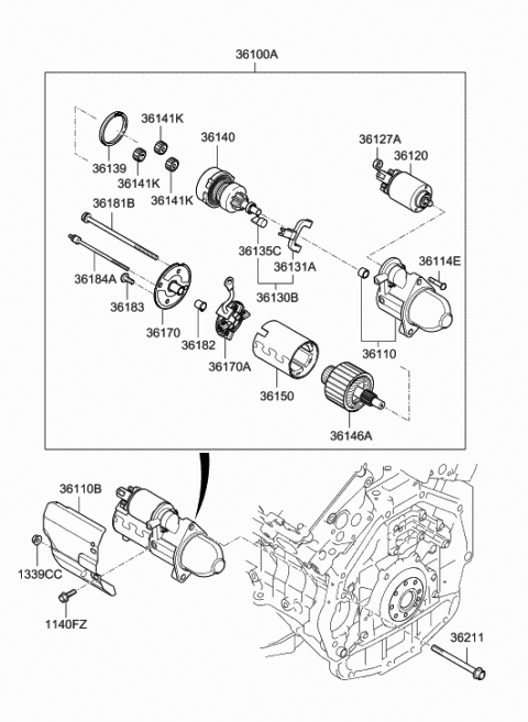 Starter 2016 Hyundai Santa Fe