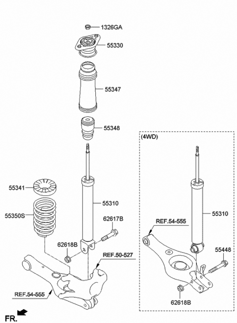 55350-2S841 Genuine Hyundai Spring-Rear