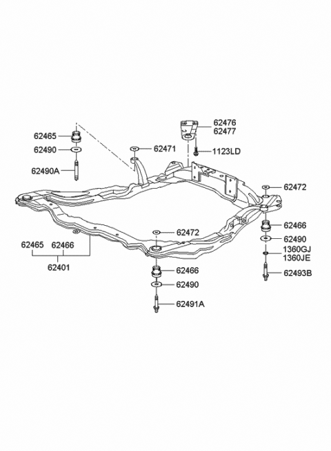 Front Suspension Crossmember - 2005 Hyundai XG350