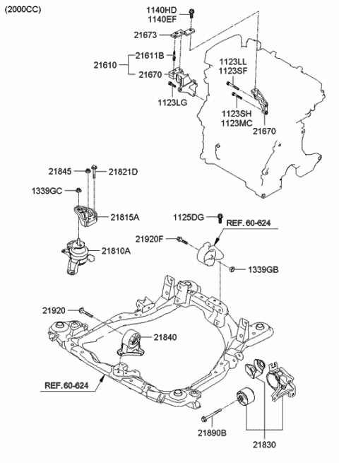 Engine & Transaxle Mounting  2005 Hyundai Tucson