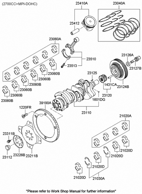 Crankshaft & Piston - 2005 Hyundai Tucson