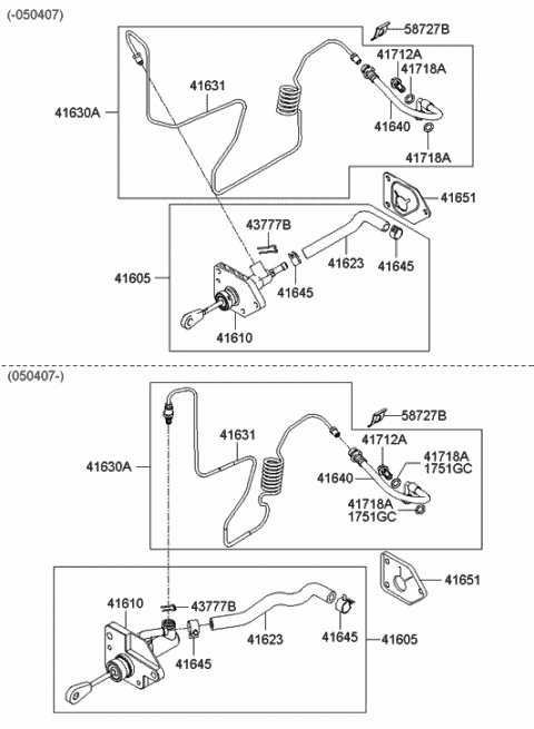 41605-2E000 Genuine Hyundai Clutch Master/Cylinder & Hose