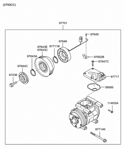 A/C System-Compressor - 2004 Hyundai Tucson