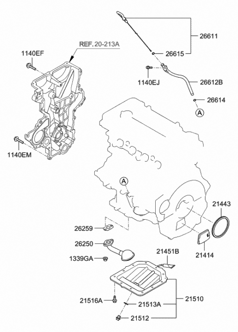 26250-2B000 Genuine Hyundai Screen Assembly-Oil