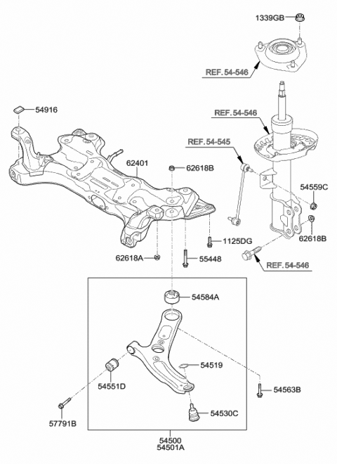 Front Suspension Crossmember - 2015 Hyundai Veloster