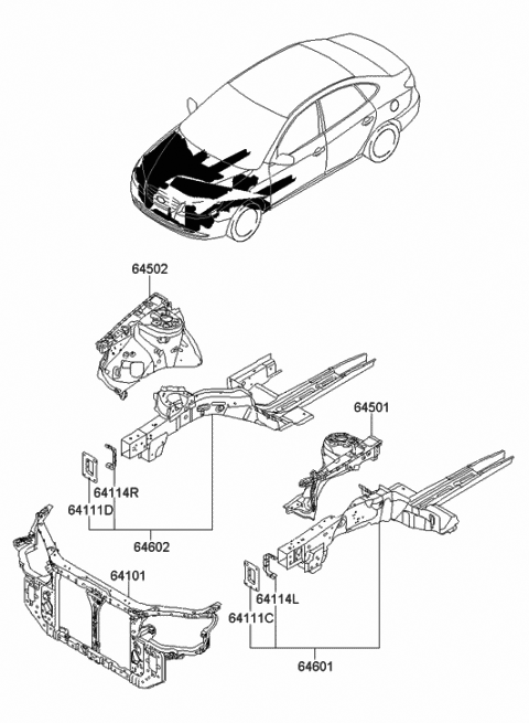 H Genuine Hyundai Panel Assembly Fender Apron Rh