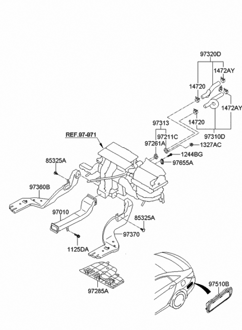 Heater System-Duct & Hose - 2013 Hyundai Sonata