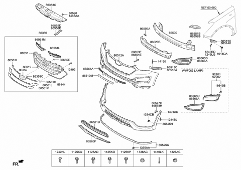 86513-4Z000 Genuine Hyundai Bracket-Front Bumper Side,LH