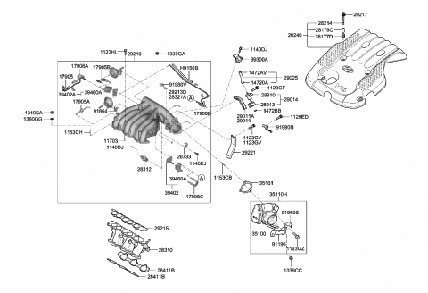 Intake Manifold - 2006 Hyundai Santa Fe New Body Style - Produced After ...