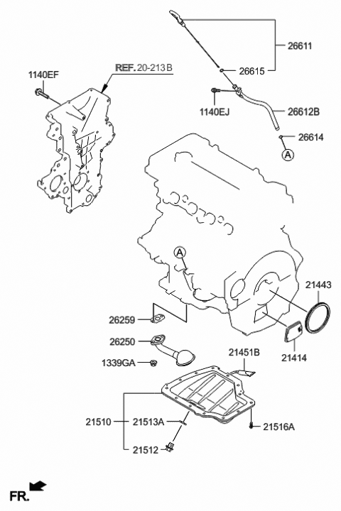 Belt Cover & Oil Pan - 2015 Hyundai Sonata