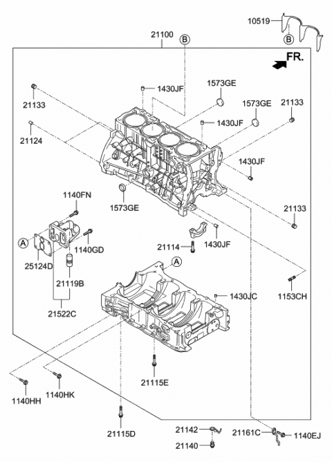 Cylinder Block - 2015 Hyundai Sonata