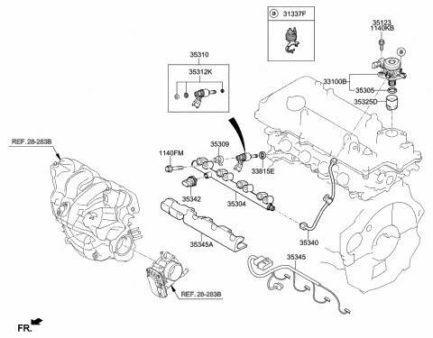 Throttle Body & Injector - 2015 Hyundai Sonata