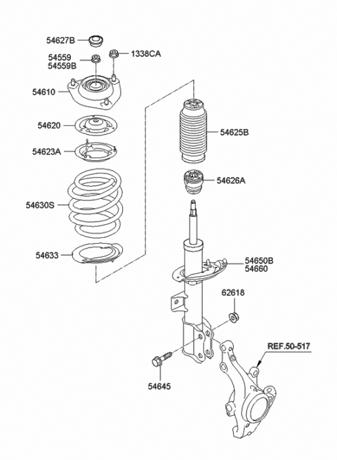 Front Spring & Strut - 2013 Hyundai Elantra US Alabama made