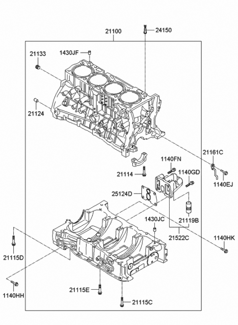 Cylinder Block - 2010 Hyundai Santa Fe